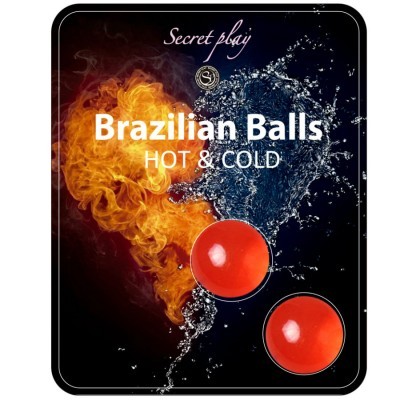 Pacote Brazilian Balls HOT & COLD com bolas vermelhas, fogo e água ao fundo