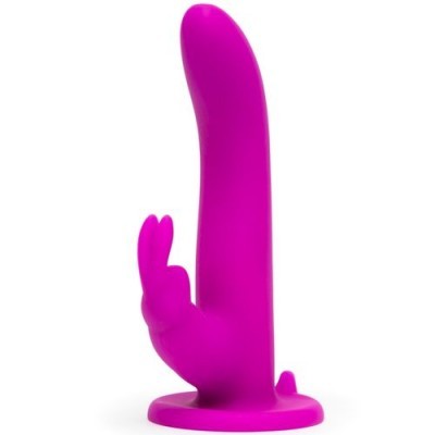 Vibrador cor-de-rosa com base circular em fundo branco