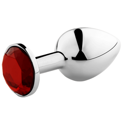 Plug anal metálico com gema vermelha