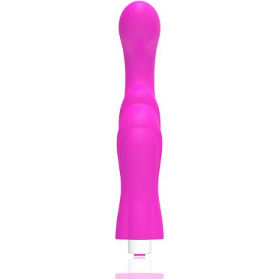 Vibrador rosa de silicone com textura lisa e ondulações