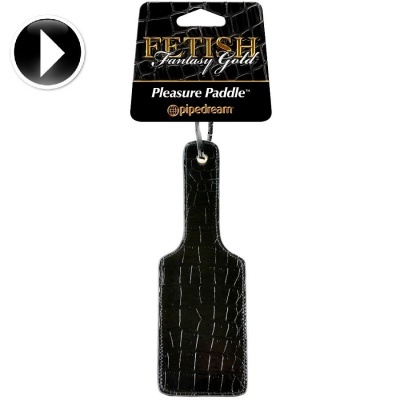 Paddle preto textura pele croco embalado