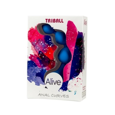 Embalagem do produto TRIBALL Alive Anal Curves com design colorido abstrato