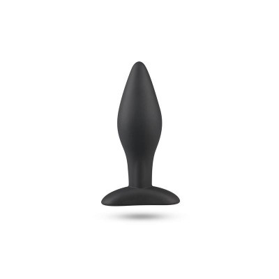 Plugue anal de silicone preto com base oval