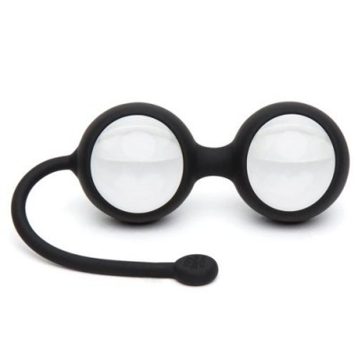 Produto com duas esferas transparentes e estrutura preta com cabo flexível