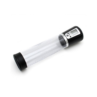 Bomba elétrica transparente e preta com visor digital