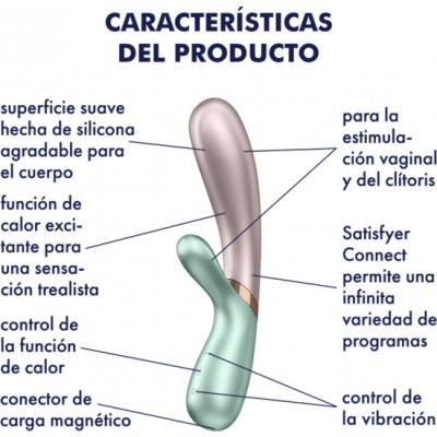 Imagem de vibrador em silicone prateado e verde claro com controles e conectores magnéticos