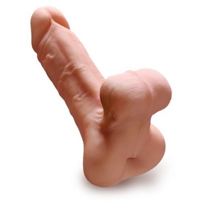 Produto anatómico de silicone cor pele com textura realista e detalhes visíveis