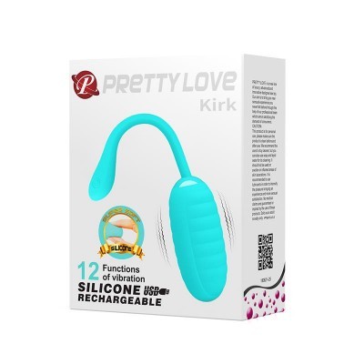 Embalagem de vibrador de silicone azul Pretty Love Kirk com 12 funções de vibração