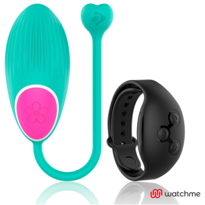 Produto composto por peça azul turquesa e rosa em silicone e pulseira preta com logo watchme