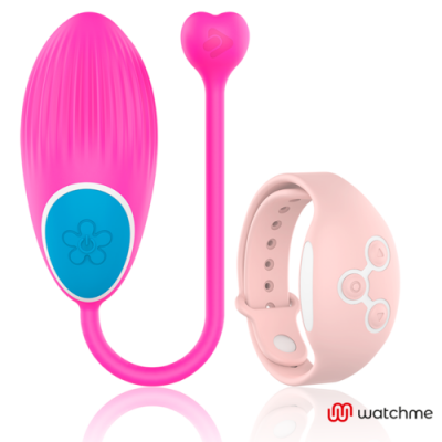 Conjunto de vibrador rosa e bracelete eletrónica rosa claro com logo watchme