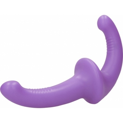 Produto de silicone roxo com duas extremidades curvas
