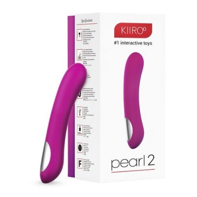 Vibrador roxo de silicone com embalagem branca KIIROO e pearl 2