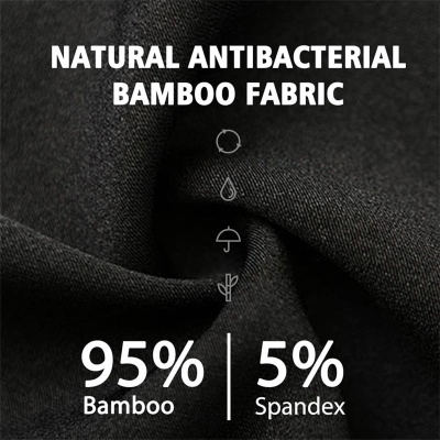 tecido preto antibacteriano de bambu com 95% bambu e 5% spandex