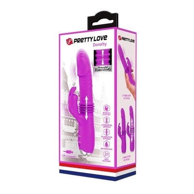 Caixa de vibrador Pretty Love Dorothy roxo com funções descritas
