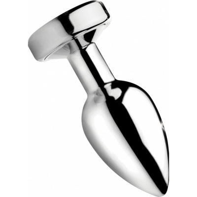 Plug anal de metal prateado com acabamento brilhante