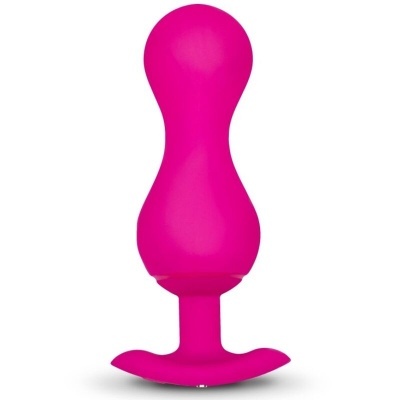 Plug anal rosa em silicone com base em asa