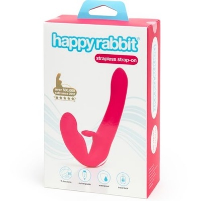 Embalagem de brinquedo sexual strapless strap-on happyrabbit vermelho