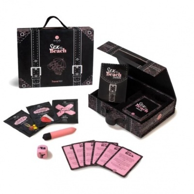 Kit Sex Beach com caixa e acessórios cor-de-rosa e preto