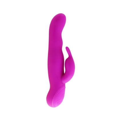Vibrador rosa em silicone com dupla estimulação