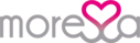 Logótipo com a palavra moresex e um coração cor-de-rosa