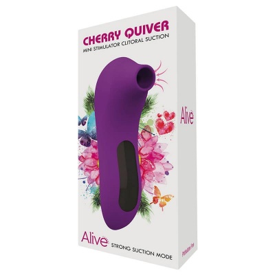 Embalagem branca com estimulador roxo CHERRY QUIVER e padrão floral