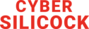 Logótipo vermelho com texto 'CYBER SILICOCK' em letras maiúsculas