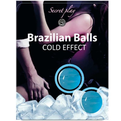 Embalagem do produto Brazilian Balls Cold Effect com bolas azuis e gelo