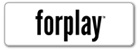 Logótipo forplay em preto sobre fundo branco retangular