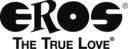 Logótipo preto com texto 'EROS THE TRUE LOVE' em fundo branco