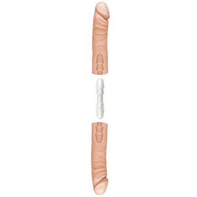 Dildo realista dividido com conector branco no meio
