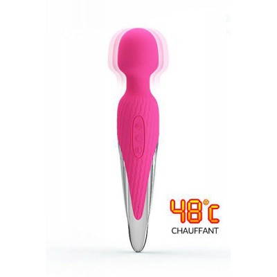Vibrador massageador cor-de-rosa com aquecimento 48°C