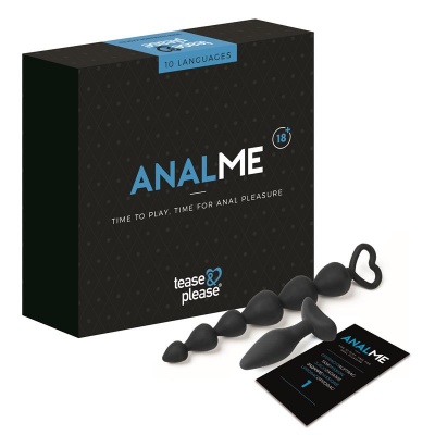 Conjunto de sextoys anais de silicone preto com embalagem preta com texto