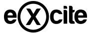 Logotipo eXcite em preto e branco