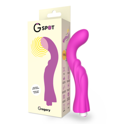 Vibrador rosa em silicone com embalagem branca GSPOT Gregory
