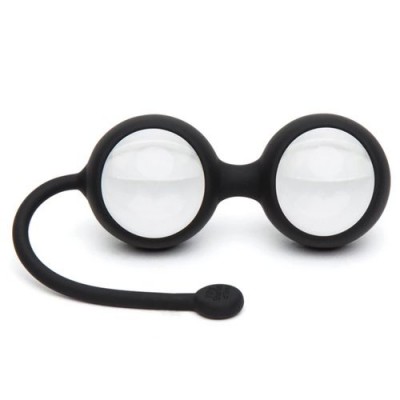 Produto com duas esferas transparentes e estrutura preta com cabo flexível