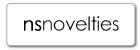Logótipo com o texto nsnovelties em preto sobre fundo branco.