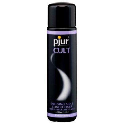 frasco preto de condicionar para borracha e látex pjur CULT