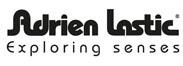 Logótipo Adrien Lastic com texto Exploring senses em preto num fundo branco