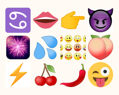 Doze emojis coloridos diversos em uma grelha