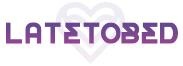 Logótipo LATETOBED em letras púrpuras