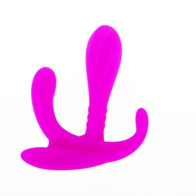 Dispositivo anatómico rosa em silicone com três elementos curvos