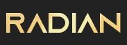 Logótipo da marca RADIAN em dourado sobre fundo preto