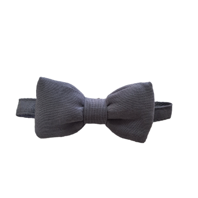 Gravata borboleta cinzenta em fundo branco