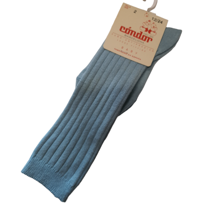 Par de meias azuis Condor com etiqueta de identificação