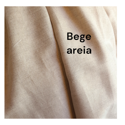 Tecido bege areia com textura de algodão e pregas