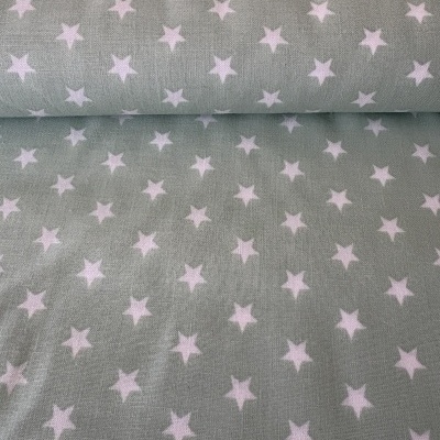 Tecido cinza com padrão de estrelas brancas