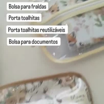 Bolsas organizadoras tamanho M com uso para fraldas, toalhitas e documentos