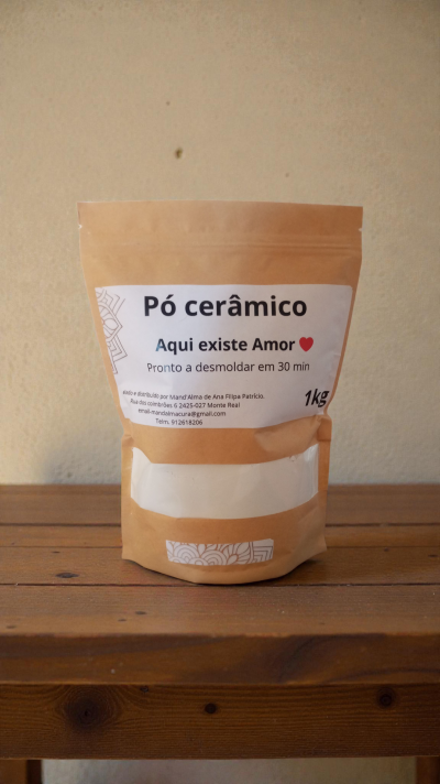 Embalagem de papel de pó cerâmico de 1kg com etiqueta branca