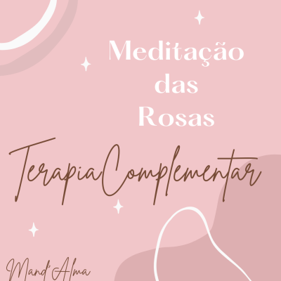 Texto sobre terapia complementar em fundo rosa claro com formas abstratas