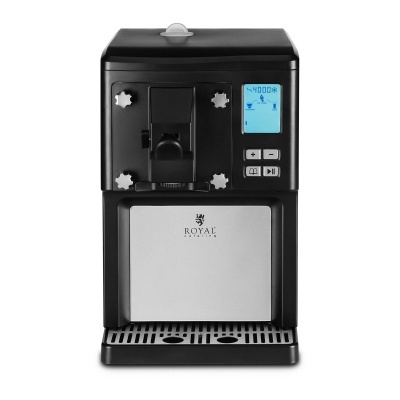 Máquina de café expresso Royal automática preta com visor digital azul